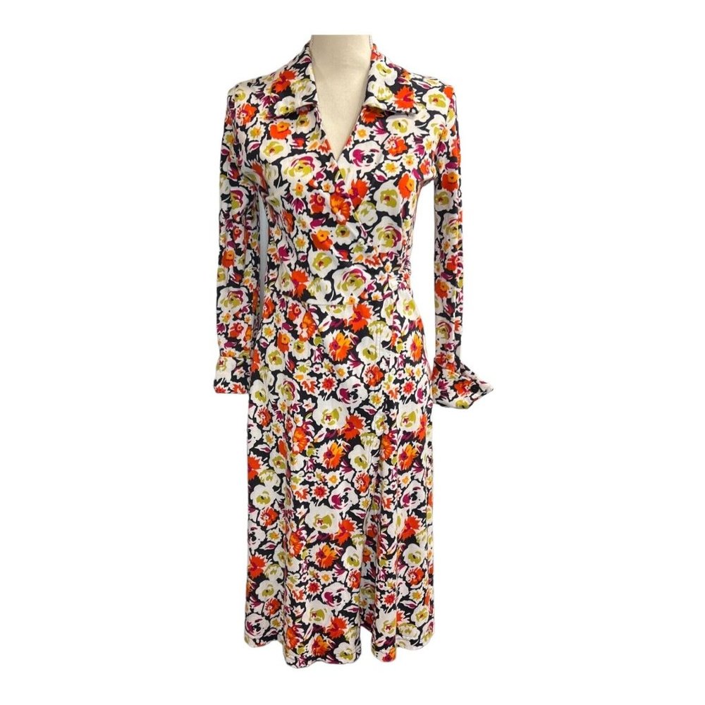 Diane Von Furstenberg Floral Midi Dress - White, Red, Yellow